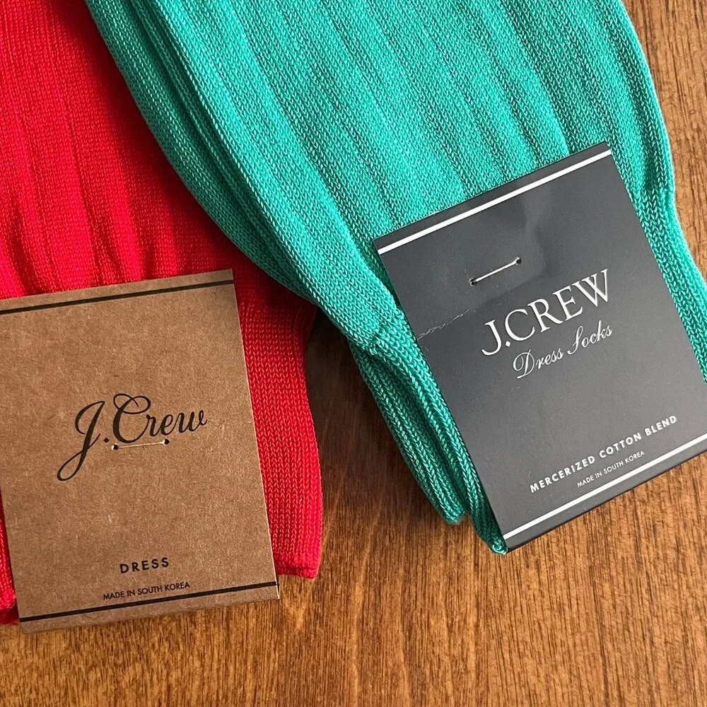 J. Crew red and green dress socks NWT
